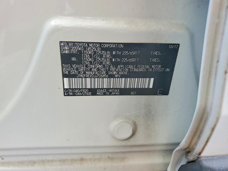 2018 Toyota Rav4 მანქანა იყიდება აუქციონზე, vin: JTMZFREV2JJ726856, აუქციონის ნომერი: 59869136