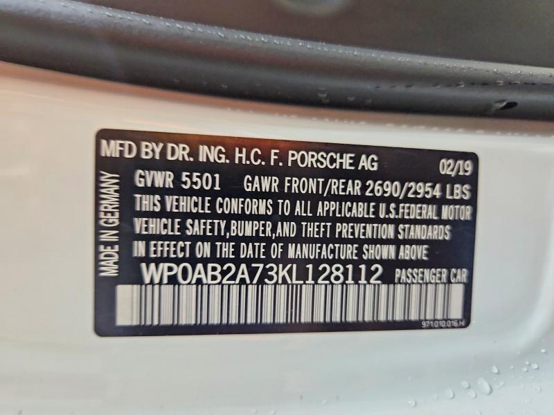 Продажа на аукционе авто 2019 Porsche Panamera, vin: WP0AB2A73KL128112, номер лота: 63363126