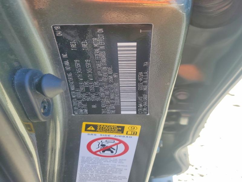 2018 Toyota Highlander მანქანა იყიდება აუქციონზე, vin: 5TDDZRFH2JS862580, აუქციონის ნომერი: 61322236