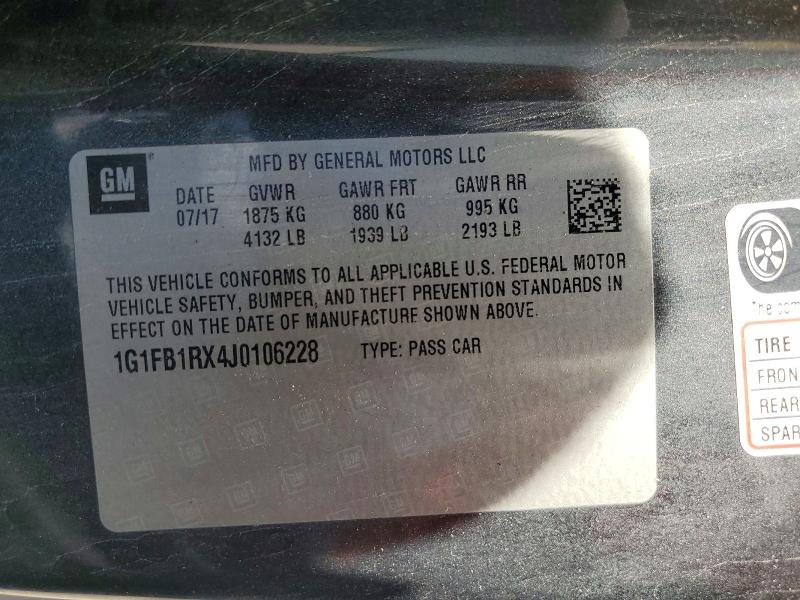 59855376 :رقم المزاد ، 1G1FB1RX4J0106228 vin ، 2018 Chevrolet Camaro مزاد بيع