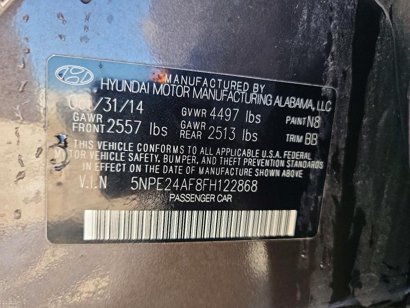 2015 Hyundai Sonata მანქანა იყიდება აუქციონზე, vin: 5NPE24AF8FH122868, აუქციონის ნომერი: 63241916