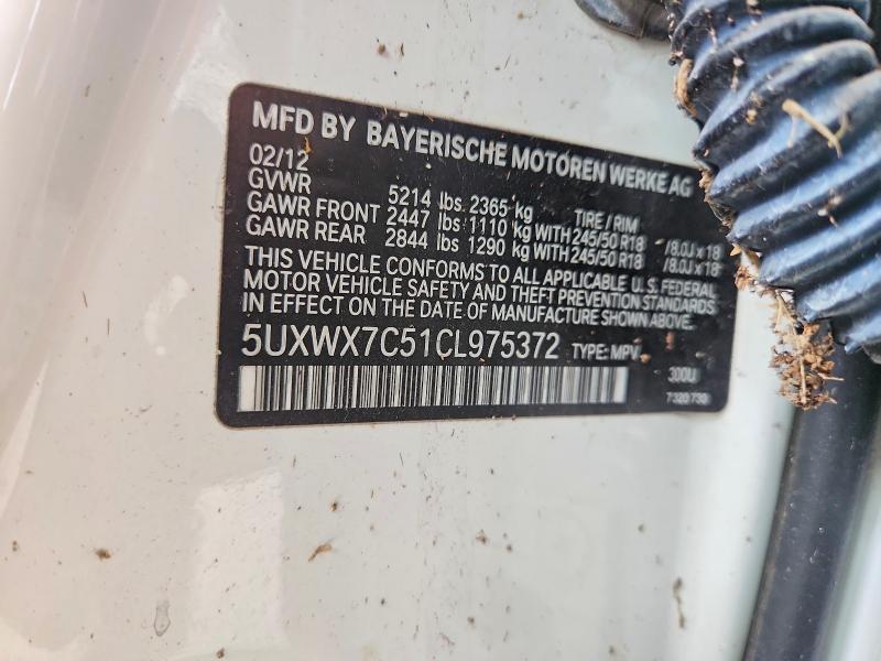 Продаж на аукціоні авто 2012 Bmw X3, vin: 5UXWX7C51CL975372, номер лоту: 63190336