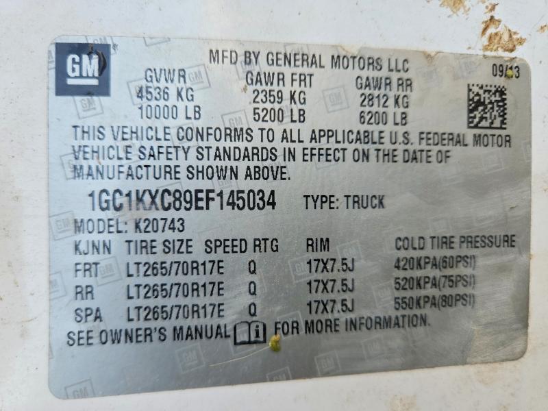 63303976 :رقم المزاد ، 1GC1KXC89EF145034 vin ، 2014 Chevrolet Silverado مزاد بيع