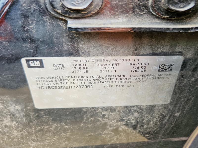 Продаж на аукціоні авто 2017 Chevrolet Cruze, vin: 1G1BC5SM2H7237064, номер лоту: 61374836