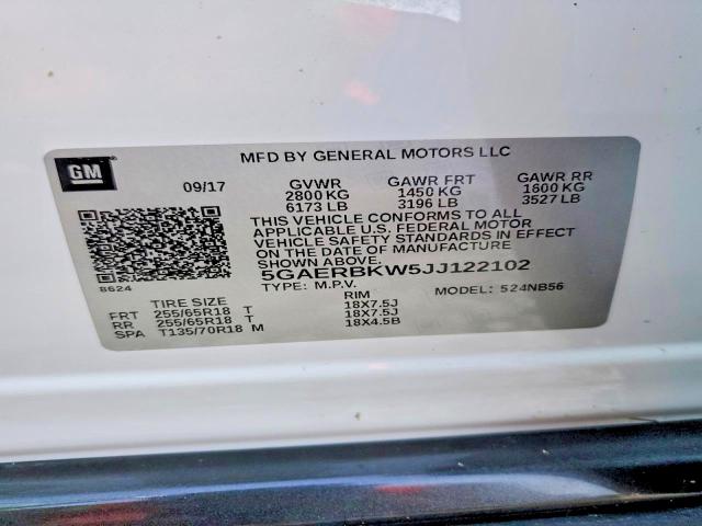 62153596 :رقم المزاد ، 5GAERBKW5JJ122102 vin ، 2018 Buick Enclave مزاد بيع