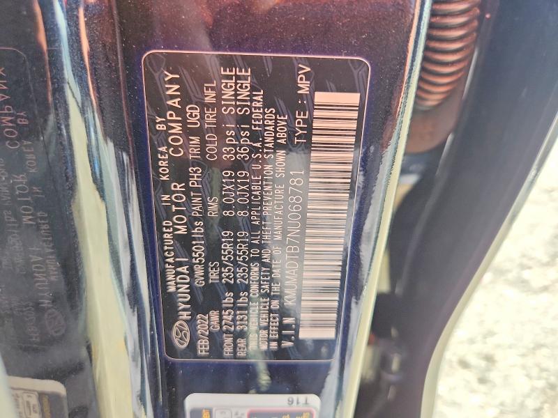 60180726 :رقم المزاد ، KMUMADTB7NU068781 vin ، 2022 Genesis Gv70 مزاد بيع