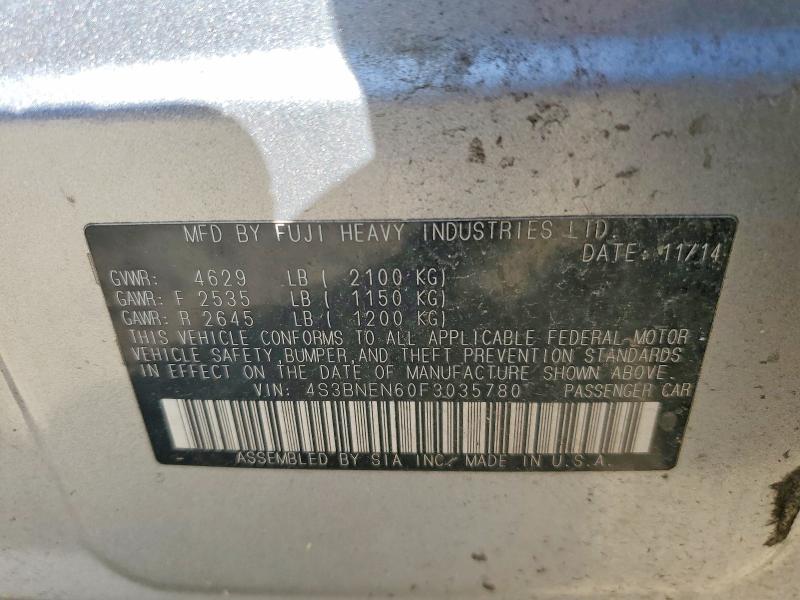2015 Subaru Legacy მანქანა იყიდება აუქციონზე, vin: 4S3BNEN60F3035780, აუქციონის ნომერი: 58228876