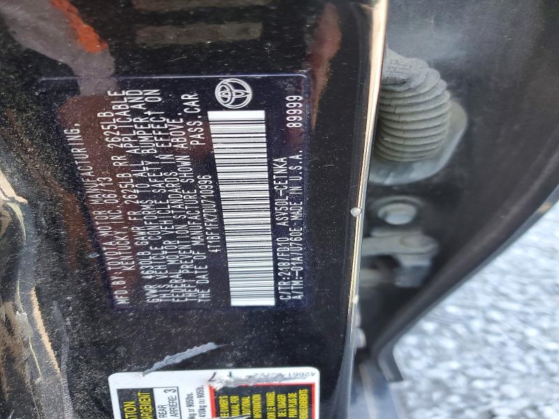 2013 Toyota Camry მანქანა იყიდება აუქციონზე, vin: 4T1BF1FK7DU710996, აუქციონის ნომერი: 60969476