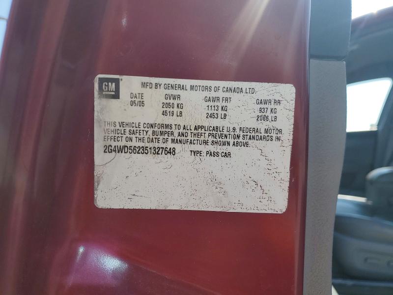 2005 Buick Lacrosse მანქანა იყიდება აუქციონზე, vin: 2G4WD562351327648, აუქციონის ნომერი: 59836926