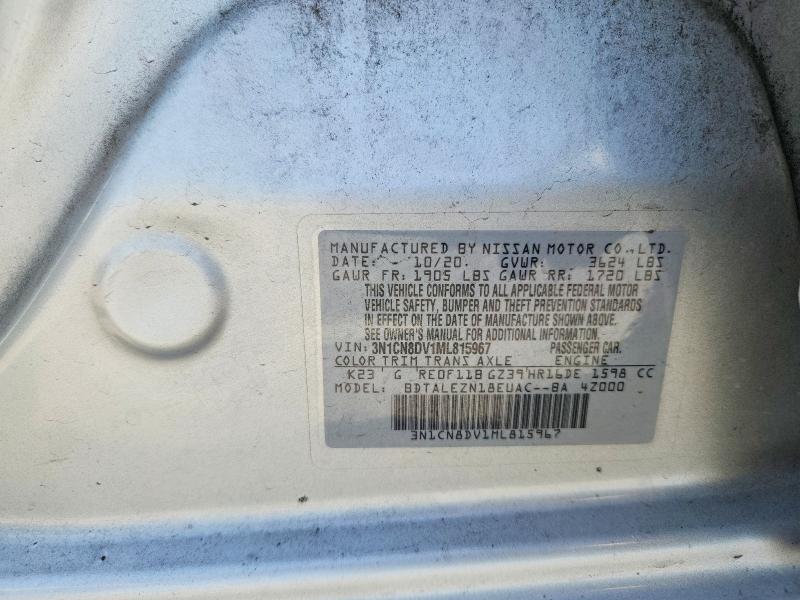 Продаж на аукціоні авто 2021 Nissan Versa, vin: 3N1CN8DV1ML815967, номер лоту: 62483556