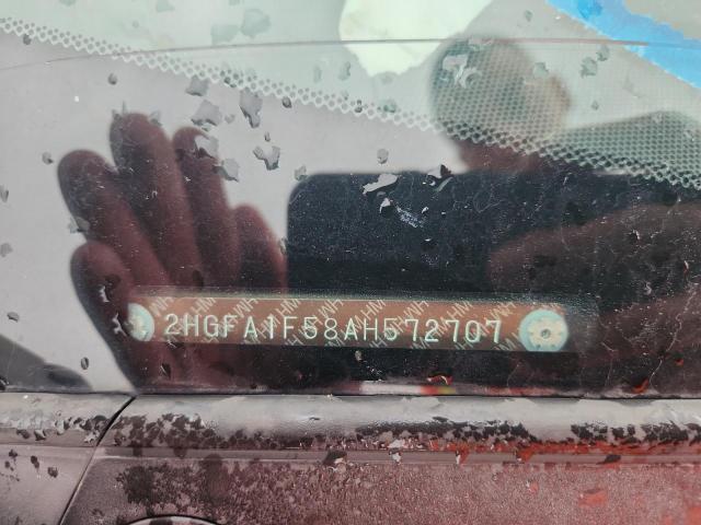 2010 Honda Civic მანქანა იყიდება აუქციონზე, vin: 2HGFA1F58AH572707, აუქციონის ნომერი: 61868366
