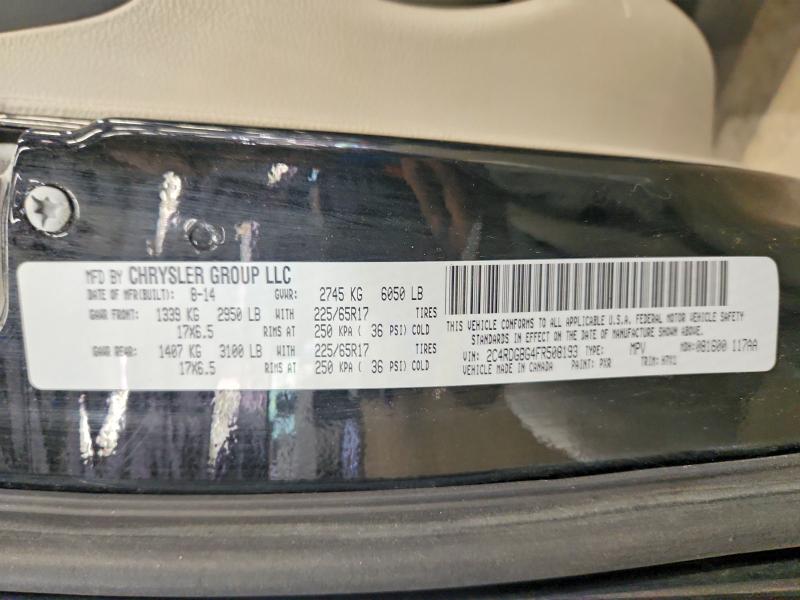 Aukcja sprzedaży 2015 Dodge Grand Caravan, vin: 2C4RDGBG4FR508193, numer aukcji: 59341756
