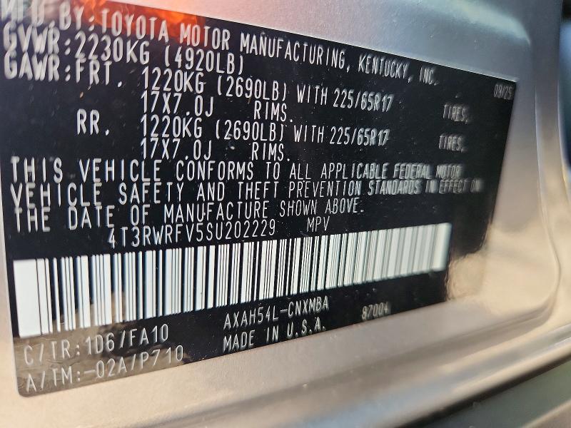 61223566 :رقم المزاد ، 4T3RWRFV5SU202229 vin ، 2025 Toyota Rav4 Hybrid مزاد بيع