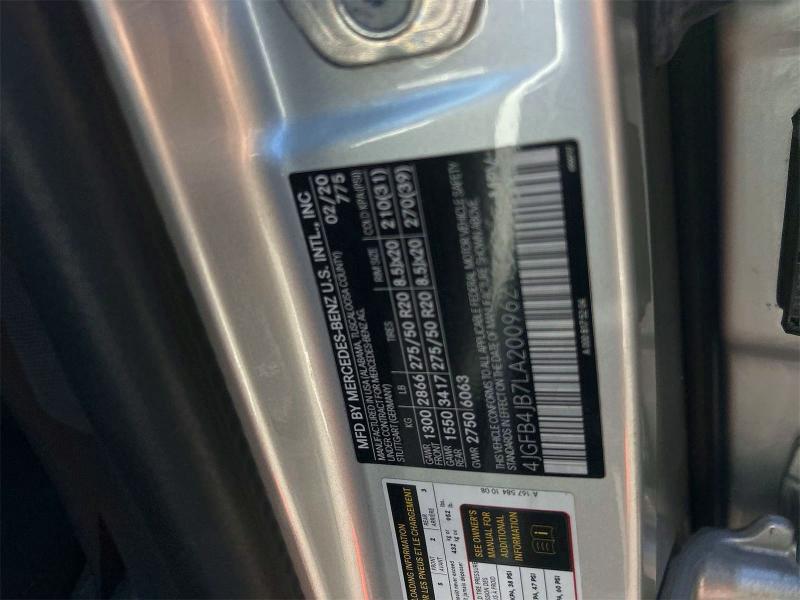 Aukcja sprzedaży 2020 Mercedes-benz Gle, vin: 4JGFB4JB7LA200962, numer aukcji: 62671466