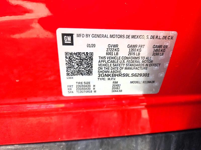 Продажа на аукционе авто 2020 Chevrolet Blazer, vin: 3GNKBHRS9LS629301, номер лота: 62536166