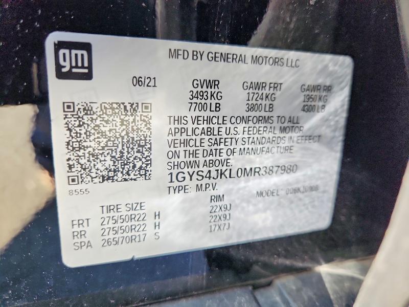 Продажа на аукционе авто 2021 Cadillac Escalade, vin: 1GYS4JKL0MR387980, номер лота: 60196256