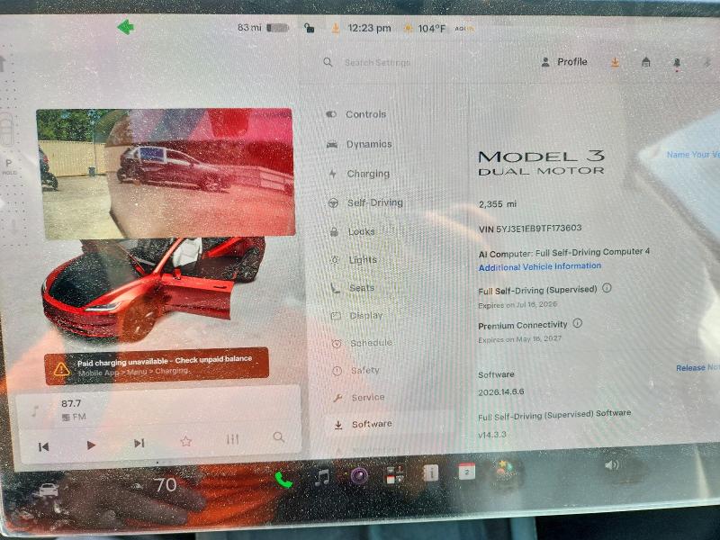Aukcja sprzedaży 2026 Tesla Model 3, vin: 5YJ3E1EB9TF173603, numer aukcji: 58809976
