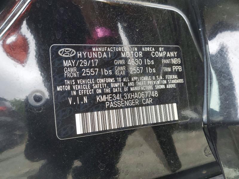 Продаж на аукціоні авто 2017 Hyundai Sonata Hybrid, vin: KMHE34L3XHA067748, номер лоту: 60226646