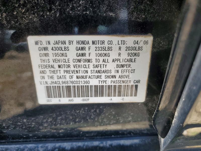 Продаж на аукціоні авто 2006 Acura Tsx, vin: JH4CL96876C021360, номер лоту: 60141526