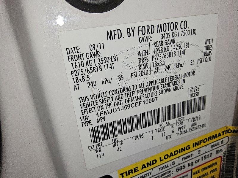 2012 Ford Expedition მანქანა იყიდება აუქციონზე, vin: 1FMJU1J59CEF10097, აუქციონის ნომერი: 60962056