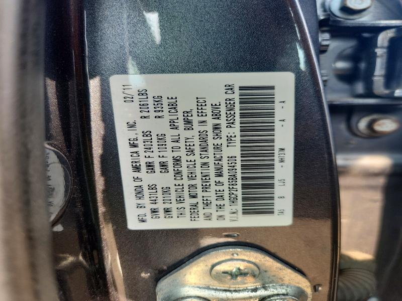 Aukcja sprzedaży 2011 Honda Accord, vin: 1HGCP2F85BA094506, numer aukcji: 62317576