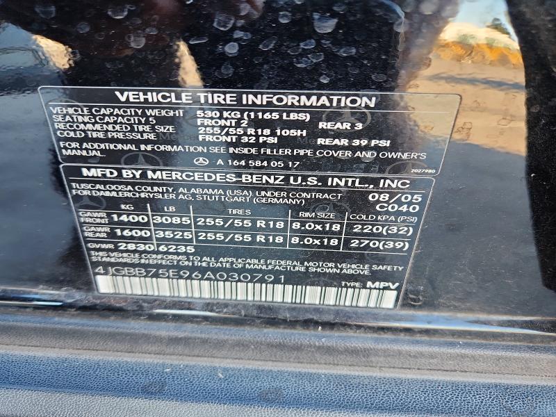 Продажа на аукционе авто 2006 Mercedes-benz Ml, vin: 4JGBB75E96A030791, номер лота: 61164276