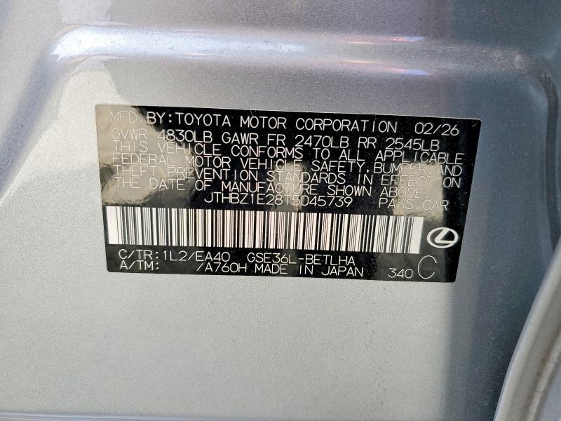 Продажа на аукционе авто 2026 Lexus Is 350, vin: JTHBZ1E28T5045739, номер лота: 60478796