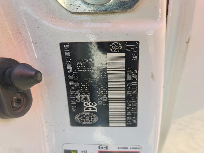 Продаж на аукціоні авто 2012 Toyota Corolla Matrix, vin: 2T1KU4EEXCC833873, номер лоту: 63356656