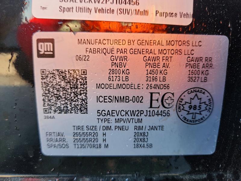 Aukcja sprzedaży 2023 Buick Enclave, vin: 5GAEVCKW2PJ104456, numer aukcji: 97685655