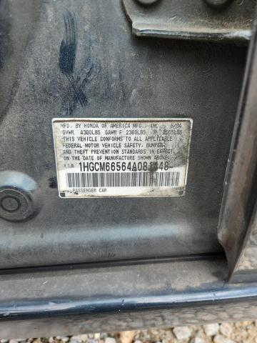 Продаж на аукціоні авто 2004 Honda Accord, vin: 1HGCM66564A081448, номер лоту: 61103396