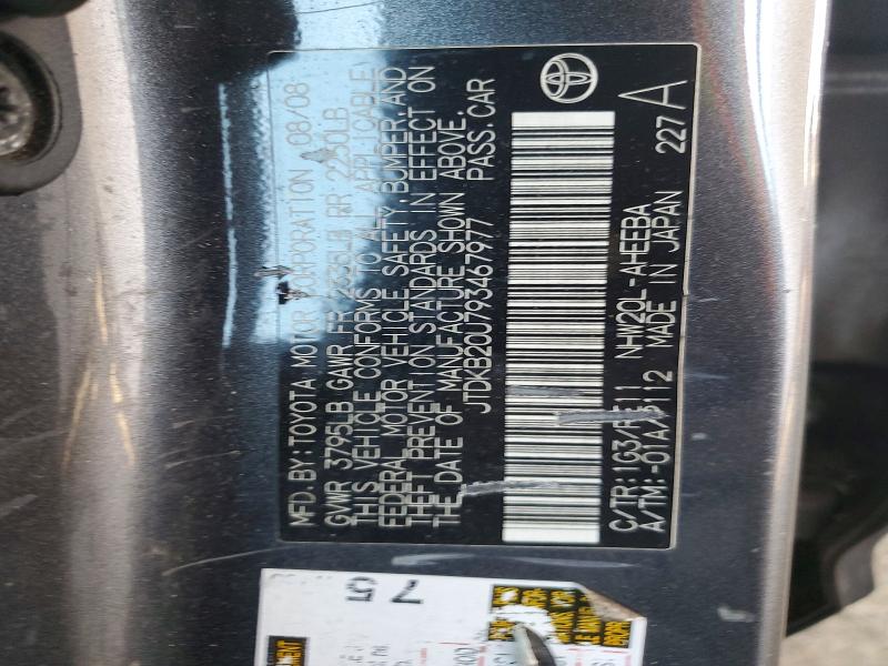 Продажа на аукционе авто 2009 Toyota Prius, vin: JTDKB10U793467977, номер лота: 60511266
