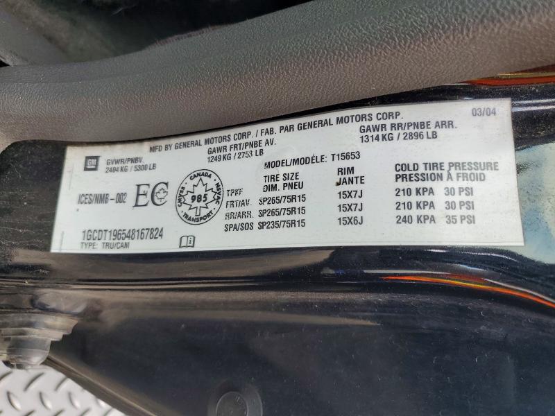 Продажа на аукционе авто 2004 Chevrolet Colorado, vin: 1GCDT196548167824, номер лота: 62609696