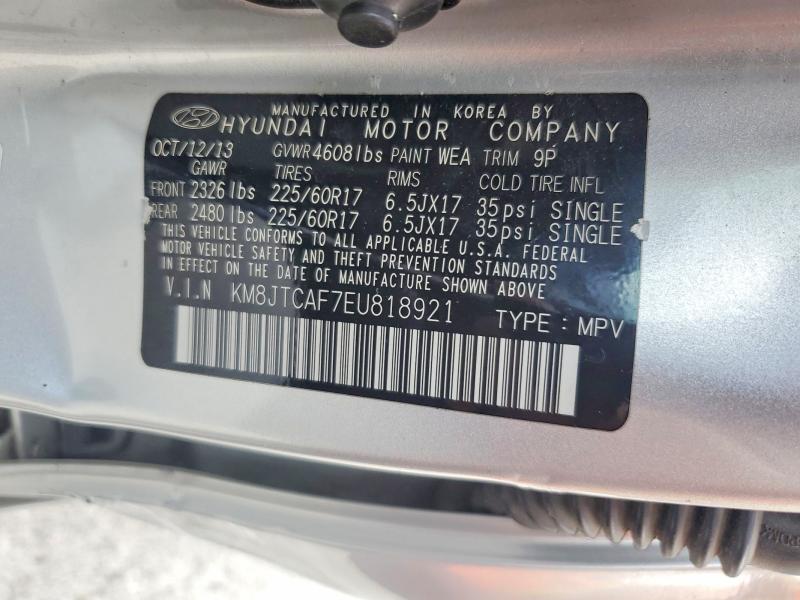 59913796 :رقم المزاد ، KM8JTCAF7EU818921 vin ، 2014 Hyundai Tucson مزاد بيع