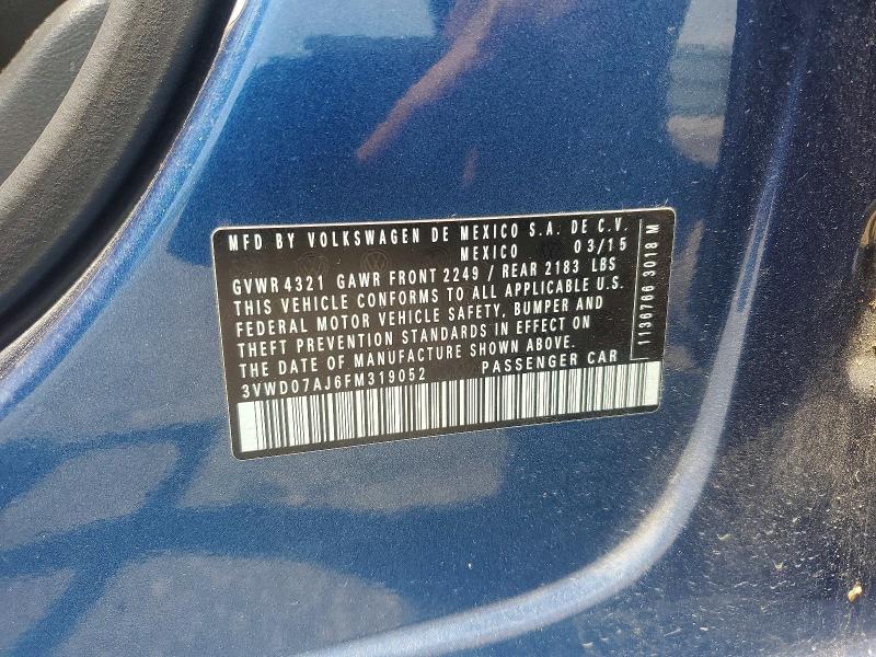 Продаж на аукціоні авто 2015 Volkswagen Jetta, vin: 3VWD07AJ6FM319052, номер лоту: 60236526