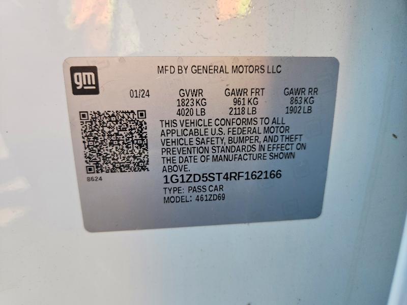 Aukcja sprzedaży 2024 Chevrolet Malibu, vin: 1G1ZD5ST4RF162166, numer aukcji: 60824936