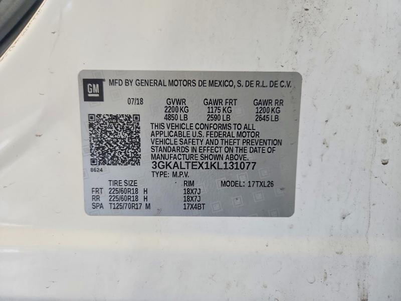 62673426 :رقم المزاد ، 3GKALTEX1KL131077 vin ، 2019 Gmc Terrain مزاد بيع