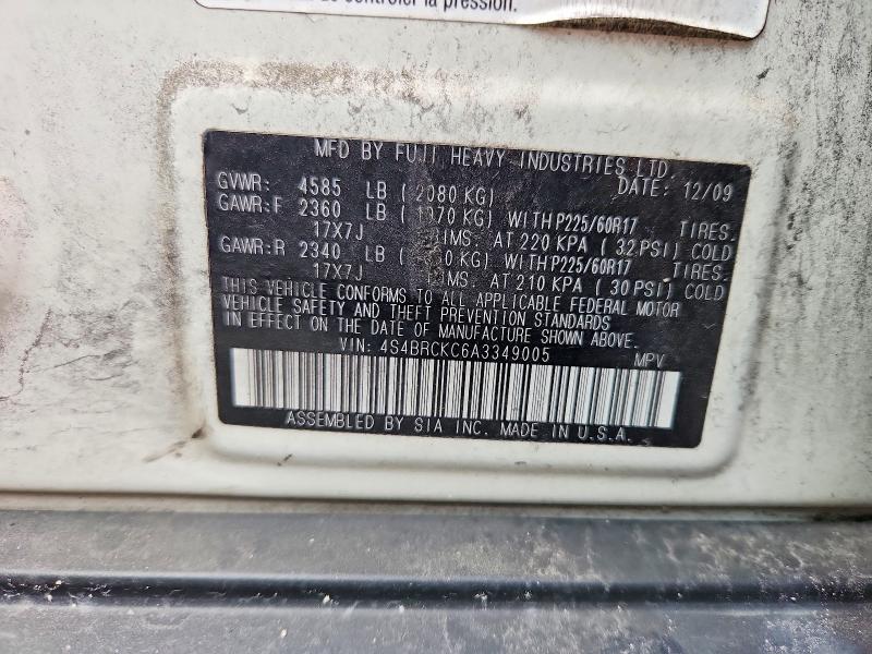 Продаж на аукціоні авто 2010 Subaru Outback, vin: 4S4BRCKC6A3349005, номер лоту: 59979126