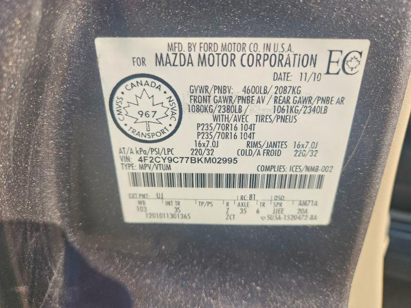 Aukcja sprzedaży 2011 Mazda Tribute, vin: 4F2CY9C77BKM02995, numer aukcji: 60923786