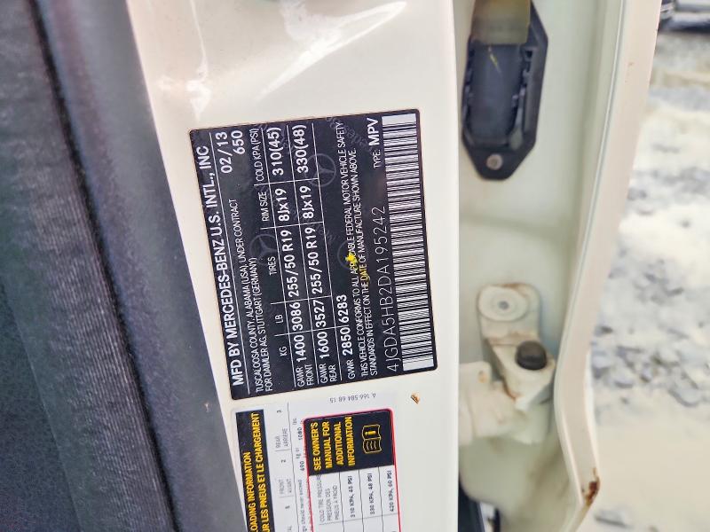 2013 Mercedes-benz Ml მანქანა იყიდება აუქციონზე, vin: 4JGDA5HB2DA195242, აუქციონის ნომერი: 60110716