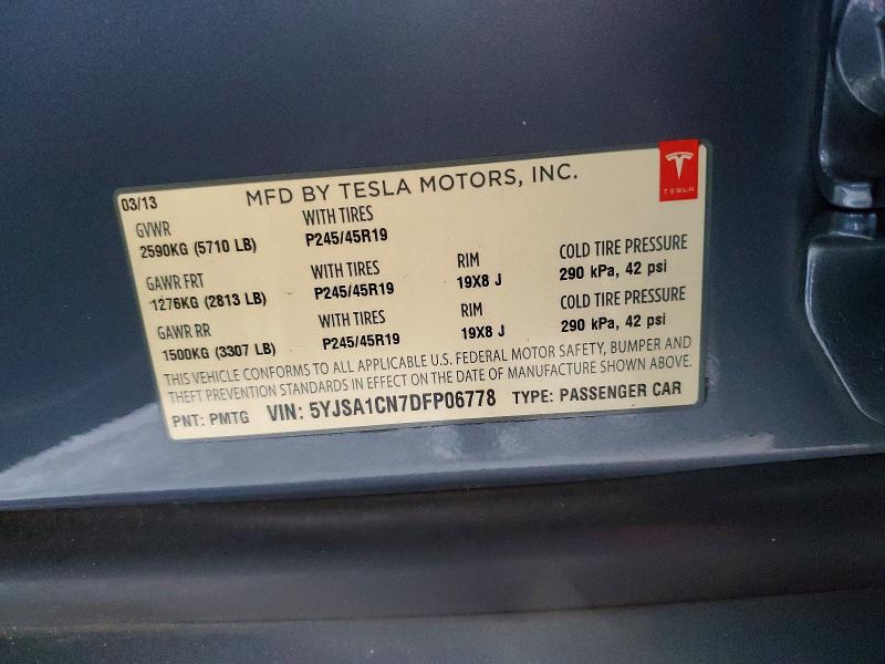 Aukcja sprzedaży 2013 Tesla Model S, vin: 5YJSA1CN7DFP06778, numer aukcji: 61441656