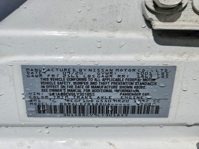 60568786 :رقم المزاد ، 3N1AB8CV9LY301853 vin ، 2020 Nissan Sentra مزاد بيع