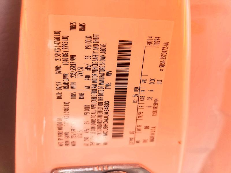 61568306 :رقم المزاد ، 1FMCU9HD4JUA34803 vin ، 2018 Ford Escape مزاد بيع