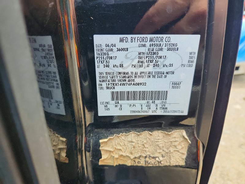 61936316 :رقم المزاد ، 1FTRX14W74FA08932 vin ، 2004 Ford F150 مزاد بيع