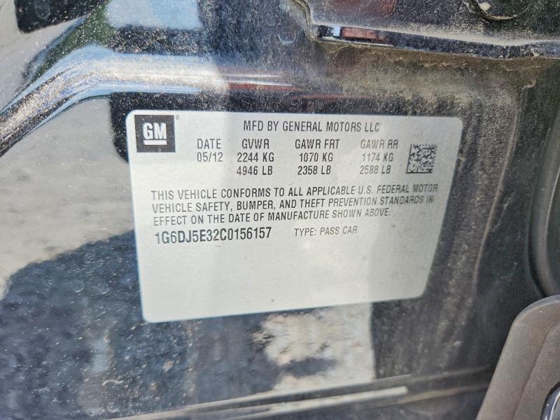 59723956 :رقم المزاد ، 1G6DJ5E32C0156157 vin ، 2012 Cadillac Cts مزاد بيع