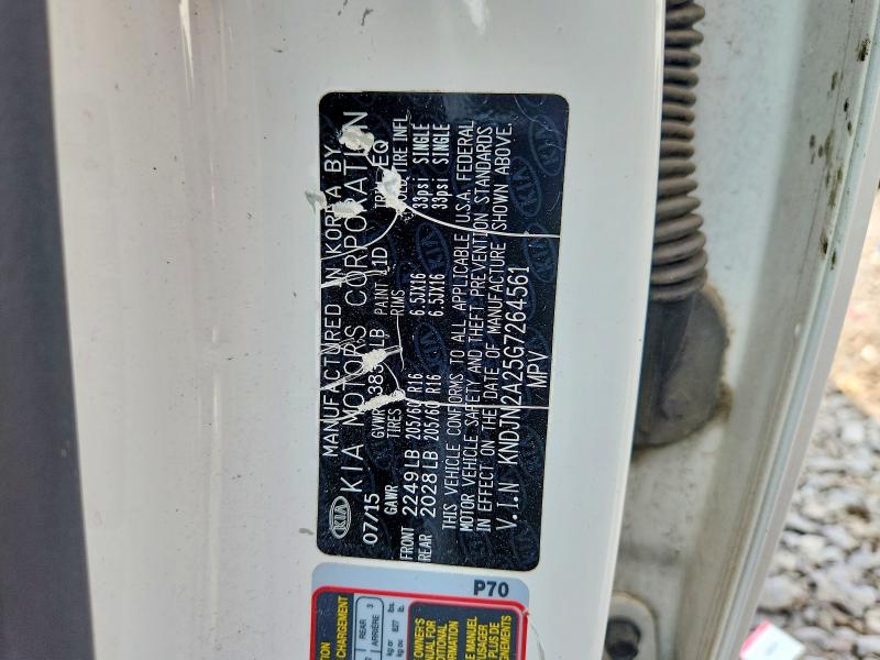 Aukcja sprzedaży 2016 Kia Soul, vin: KNDJN2A25G7264561, numer aukcji: 62468416