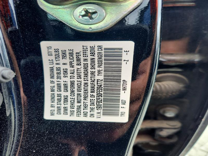 Aukcja sprzedaży 2015 Honda Civic, vin: 19XFB2F50FE094772, numer aukcji: 61751386