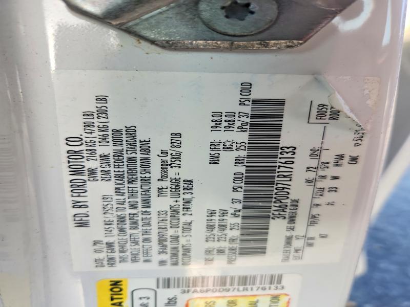 Продажа на аукционе авто 2020 Ford Fusion, vin: 3FA6P0D97LR176133, номер лота: 60857546