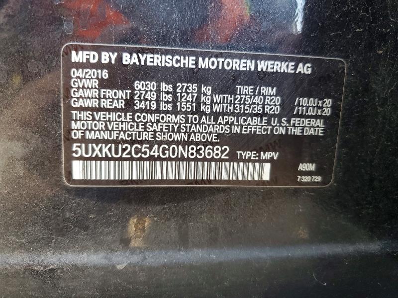 Aukcja sprzedaży 2016 Bmw X6, vin: 5UXKU2C54G0N83682, numer aukcji: 63243556