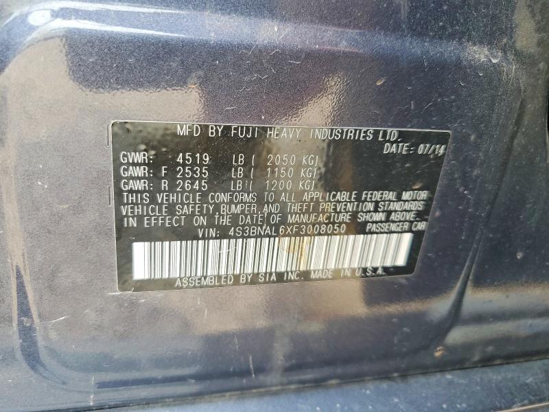 61715786 :رقم المزاد ، 4S3BNAL6XF3008050 vin ، 2015 Subaru Legacy مزاد بيع