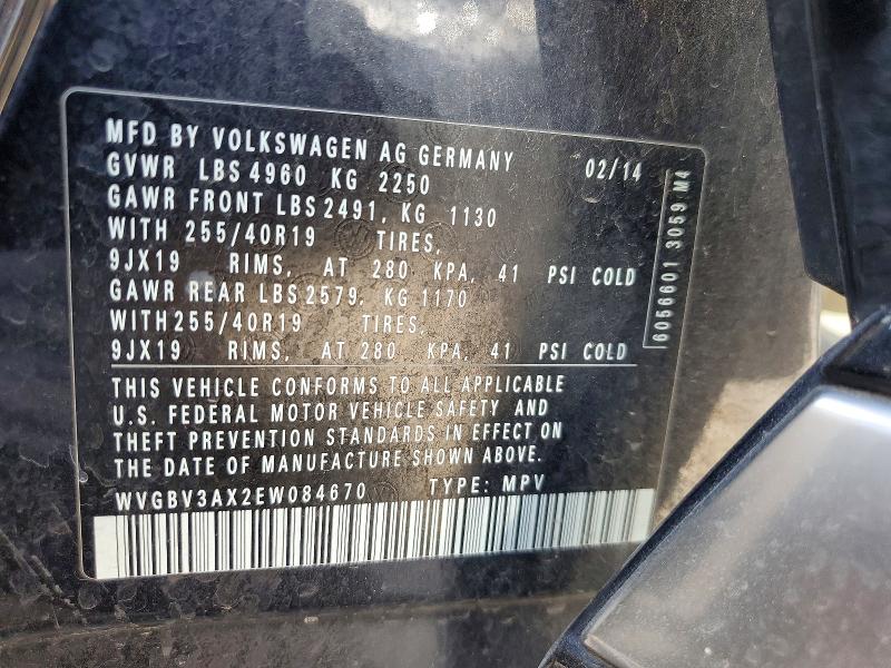 Продажа на аукционе авто 2014 Volkswagen Tiguan, vin: WVGBV3AX2EW084670, номер лота: 85987765